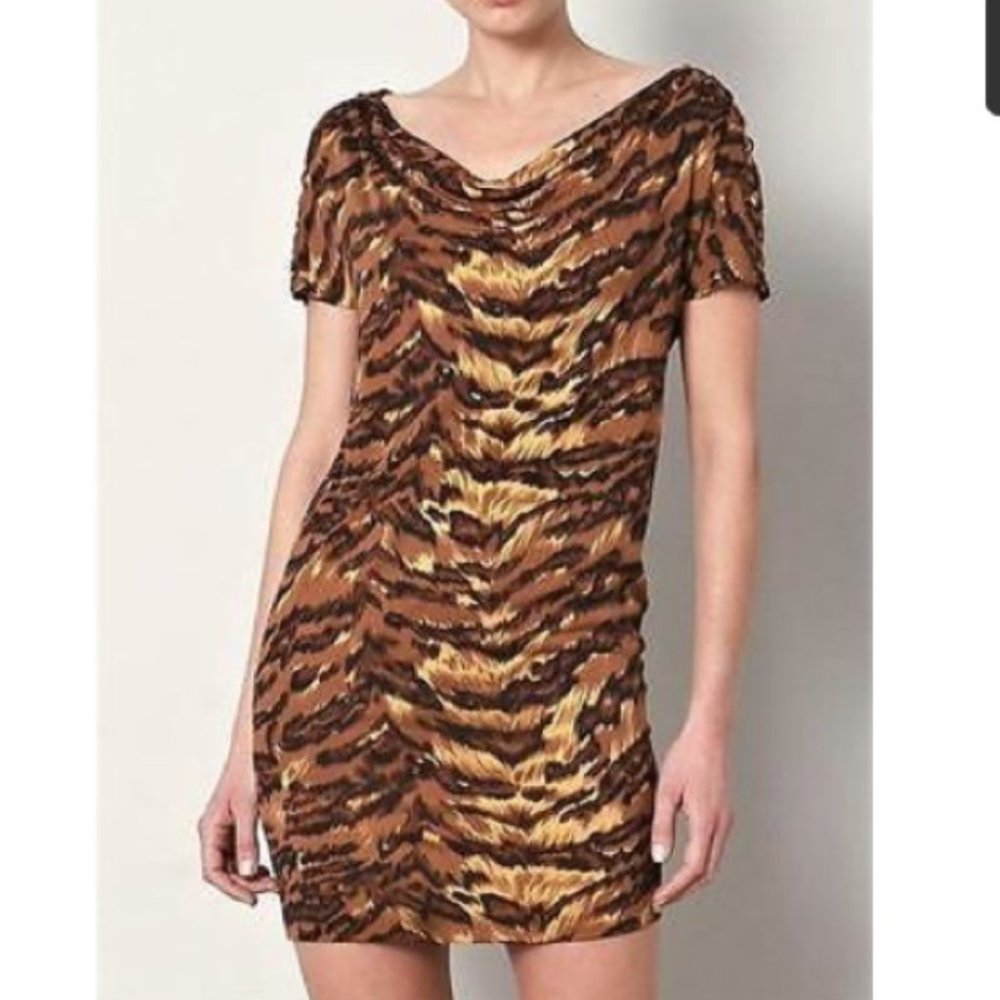 Diane Von Furstenberg DVF Silk Leopard Print Dress